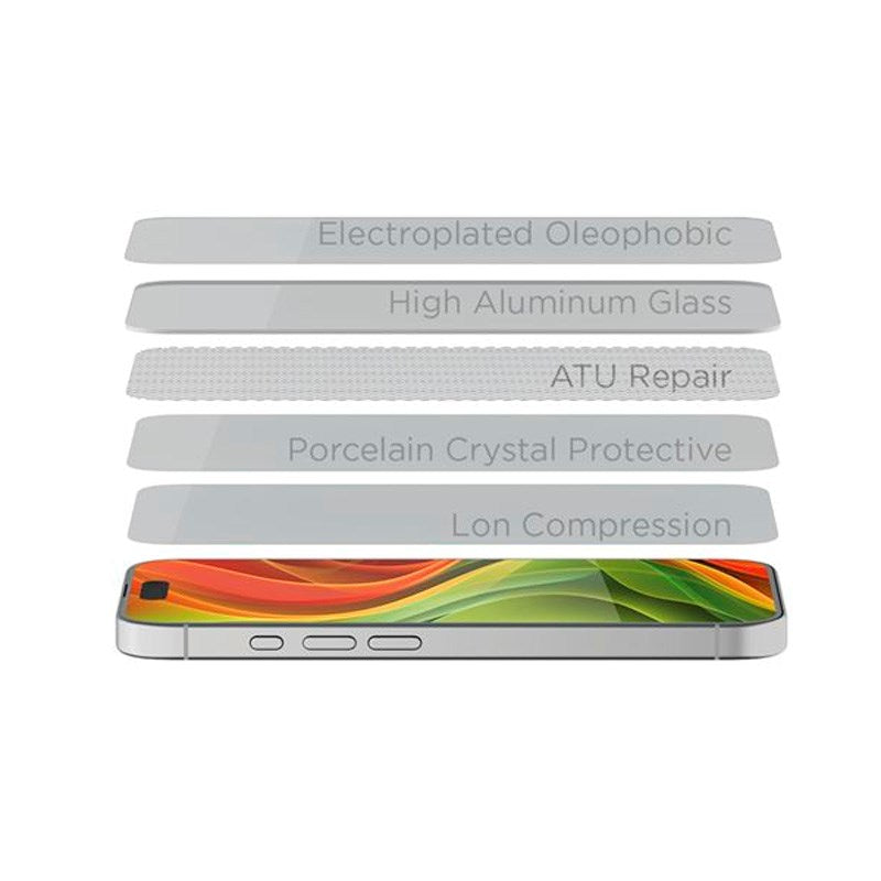 iPhone 17 Pro Max Mobile Origin Screen Guard Skjermbeskytter med Monteringsboks - 2 stk. - Gjennomsiktig / Svart Kant