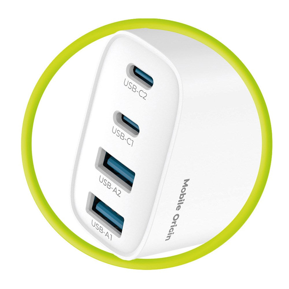 Mobile Origin GaN 40W Vegglader m. 2 x USB-A & 2 x USB-C - Hvit