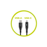 Mobile Origin 66W USB-A til USB-C Kabel med Skjerm - 1,5 m - Svart