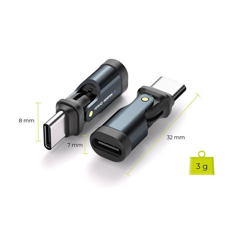 Mobile Origin 240W USB-C Rotasjonsadapter - Grå