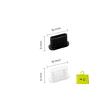 Mobile Origin Sett m. 1x Rengjøringsbørste & 6x USB-C Støvbeskytter - Svart / Hvit