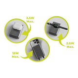 Mobile Origin 30W 20 000 mAh Powerbank med USB-C & Trådløs Lading – MagSafe Kompatibel – Grå