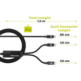 Mobile Origin CB10 140W Dobbel USB-C til USB-C Kabel - 1.2m - Svart