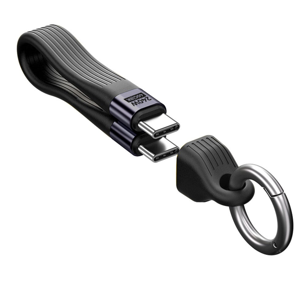 Mobile Origin 240W USB-C til USB-C Nøkkelringkabel - 13cm - Svart