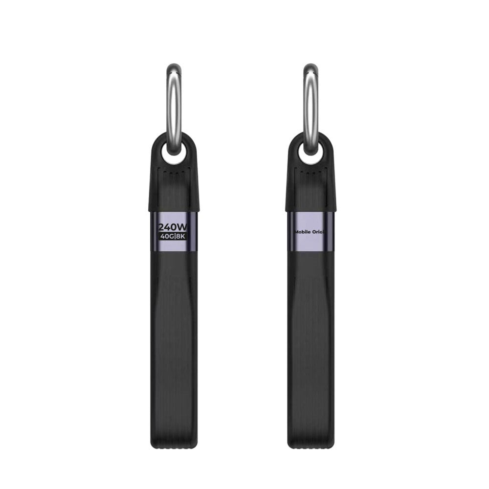 Mobile Origin 240W USB-C til USB-C Nøkkelringkabel - 13cm - Svart