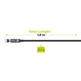 Mobile Origin 240W Display 540° Roterbar USB-C til USB-C Kabel - 1.8m - Svart
