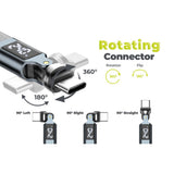 Mobile Origin 240W Display 540° Roterbar USB-C til USB-C Kabel - 1.8m - Svart