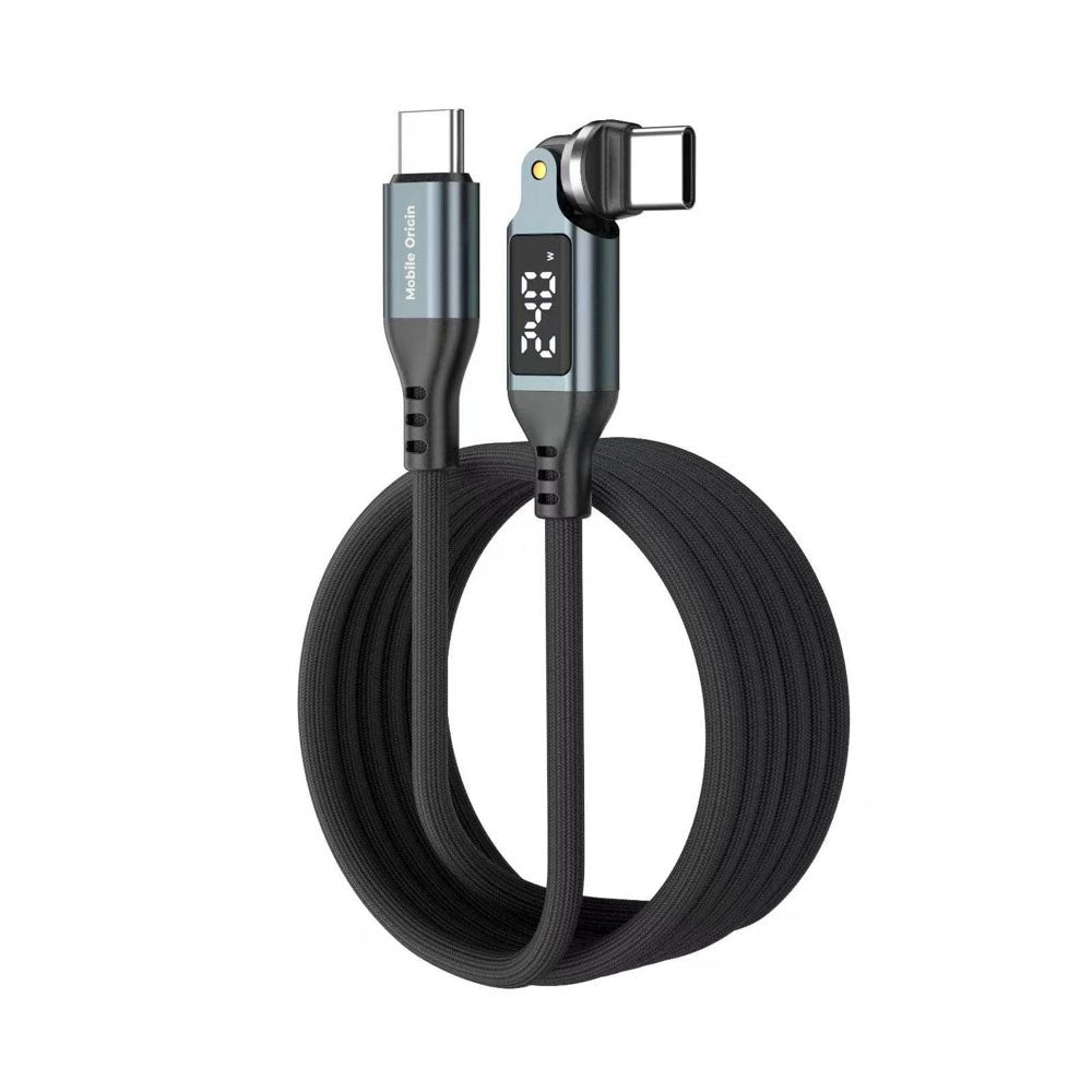 Mobile Origin 240W Display 540° Roterbar USB-C til USB-C Kabel - 1.8m - Svart