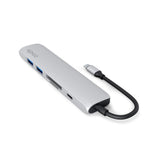 Epico 6-i-1 USB-C Adapter – Aluminium Design med 8K Oppløsning - Silver