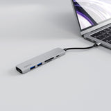 Epico 6-i-1 USB-C Adapter – Aluminium Design med 8K Oppløsning - Silver