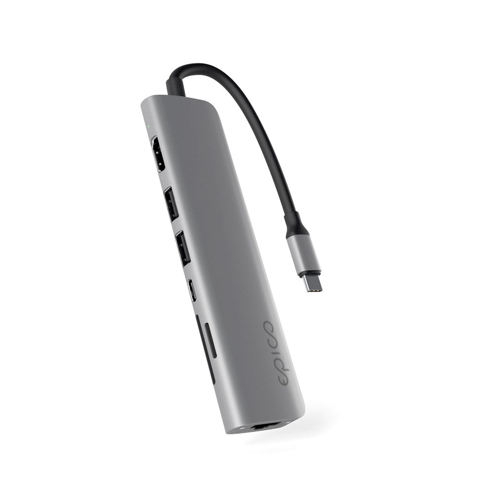 Epico Multimedia 8K USB-C 7-i-1 Hub - Space Grey