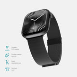 Apple Watch (38/40/SE/41/42mm) Epico Milanese+ (Plus) Rustfri Stål Rem - Space Gray