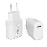 Epico Resolve USB-C Vegglader PD 30W GaN med USB-C Kabel - 1,2 Meter - Hvit