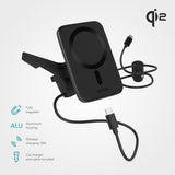 Epico Qi2 Mag+ Mobillader for Bil - 15W Trådløs Lading - MagSafe Kompatibel - Svart