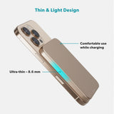 Epico 15W UltraPack EM51 Slim Alu Mag+ 5000 mAh Power Bank med USB-C - Qi2 / MagSafe Kompatibel - Desert Titanium
