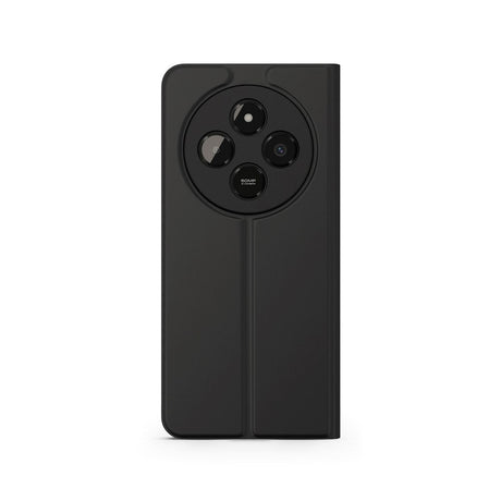 Spello Xiaomi Redmi 14C Kunstskinn Flip Deksel med Stativfunksjon - Svart
