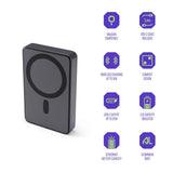 Spello ForcePack 10 000mAh Magnetisk Power Bank 15W - MagSafe Kompatibel - Mørkegrå