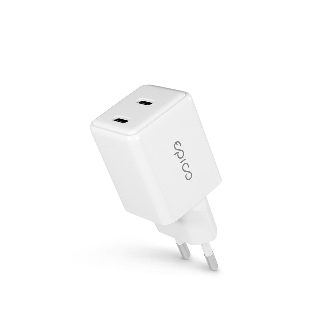 Epico UltraBoost GaN 35W Vegglader m. 2x USB-C - Hvit