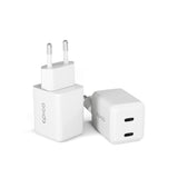 Epico UltraBoost GaN 35W Vegglader m. 2x USB-C - Hvit