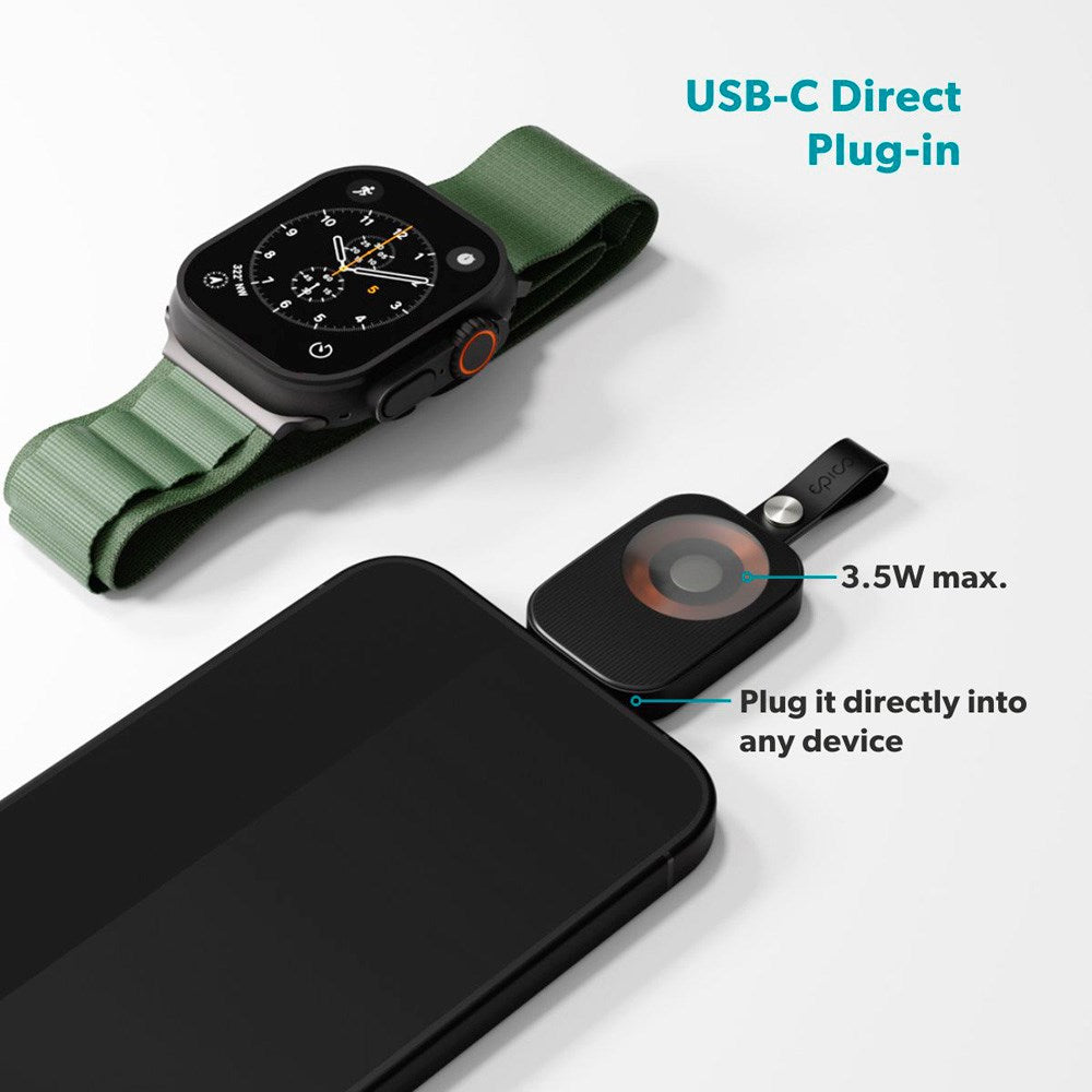 Epico UltraBase Mini USB-C Lader til Apple Watch - Svart