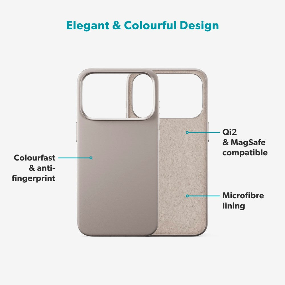 iPhone 17 Pro Epico Silicone Pro Mag+ Deksel - MagSafe Kompatibel - Titanium Beige