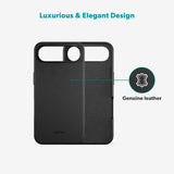 iPhone Air Epico Leather Pro Mag+ Deksel - MagSafe Kompatibel - Svart