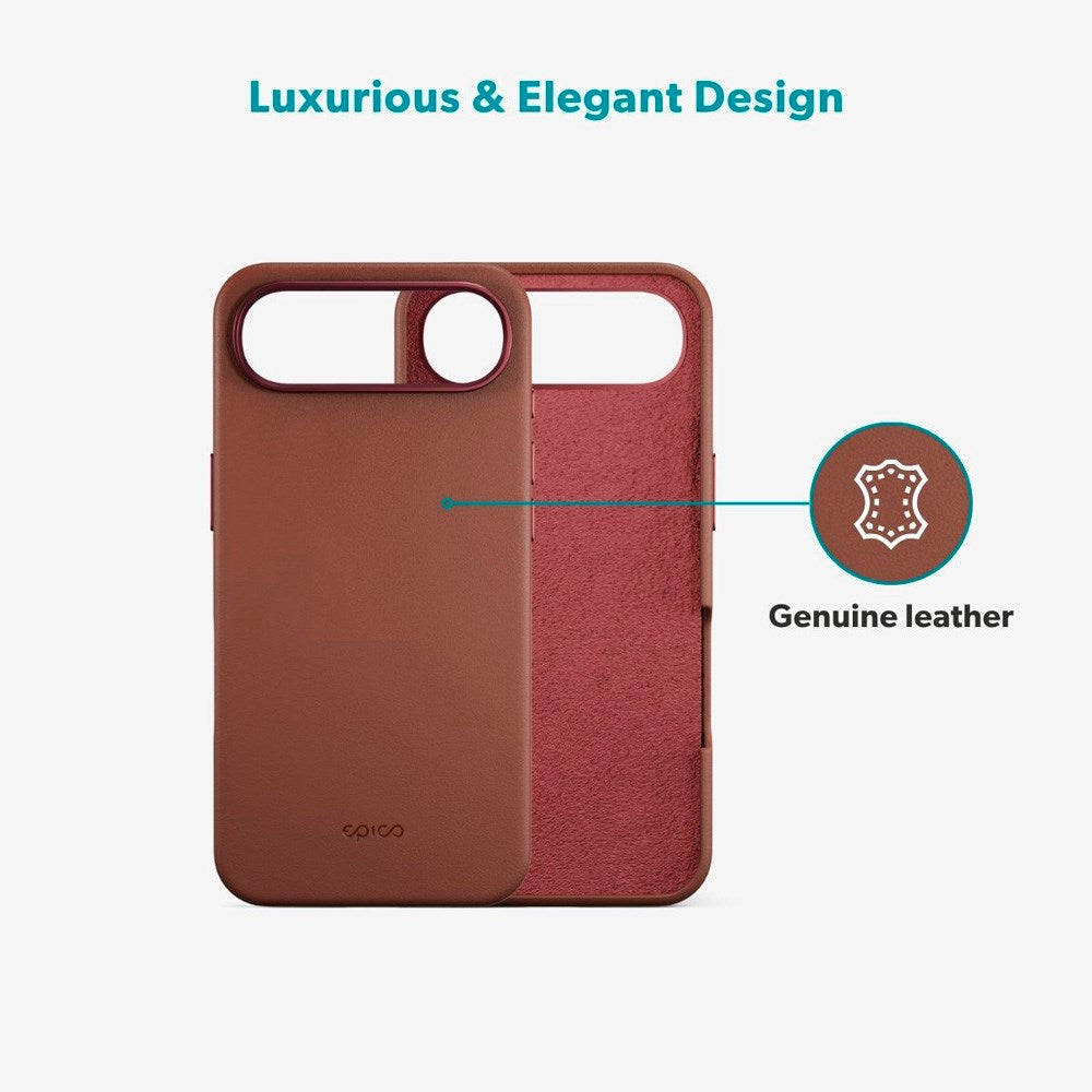 iPhone Air Epico Leather Pro Mag+ Deksel - MagSafe Kompatibel - Brun