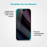 iPhone 17 Epico Privacy Glass 3D Skjermbeskyttelsesglass m. Monteringsramme - Gjennomsiktig