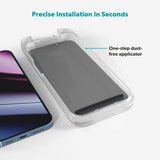 iPhone 17 Pro Max Epico Privacy Glass 3D Skjermbeskyttelsesglass m. Monteringsramme - Gjennomsiktig