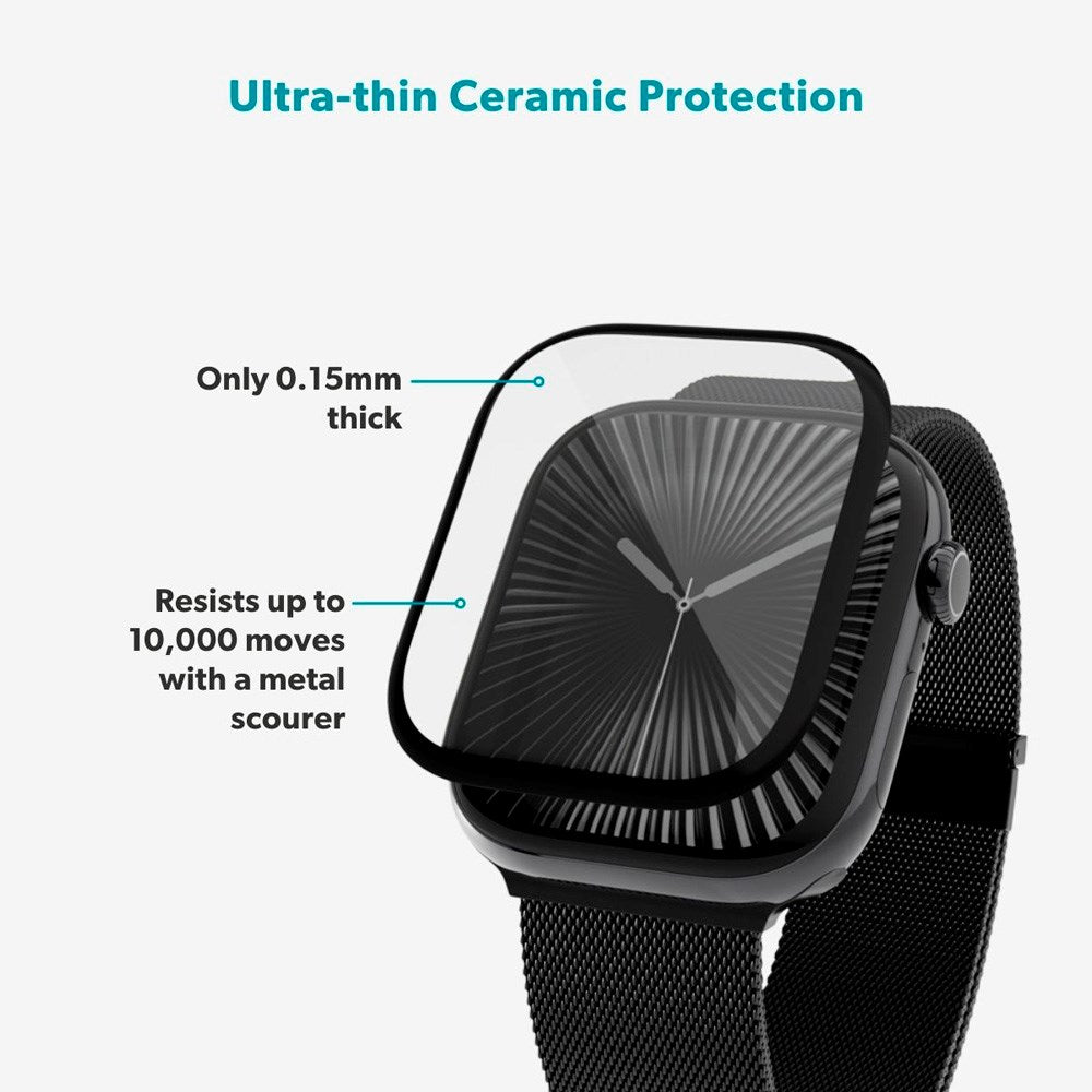 Apple Watch 11 / 10 (42mm) Epico SlimCeramic 3D Glass m. Installasjonsverktøy - Gjennomsiktig