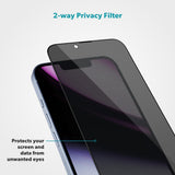 iPhone 16 / 15 / 14 Pro Epico Privacy Glass 3D Skjermbeskyttelsesglass m. Monteringsramme - Gjennomsiktig