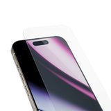 iPhone 15 Pro Epico Glass Standard Fit Skjermbeskyttelsesglass m. Monteringsramme - Gjennomsiktig