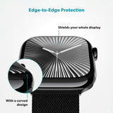 Apple Watch 11 / 10 (46mm) Epico 3D+ Flexiglass m. Installasjonsramme - Gjennomsiktig / Svart Kant