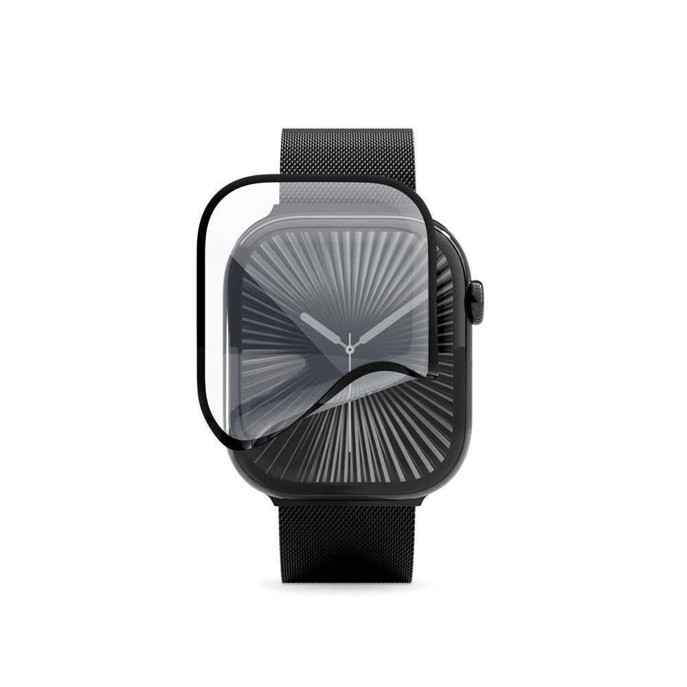 Apple Watch SE / 6 / 5 / 4 (40mm) Epico 3D+ Flexiglass m. Installasjonsramme - Gjennomsiktig / Svart Kant