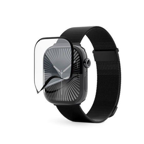 Apple Watch SE / 6 / 5 / 4 (40mm) Epico 3D+ Flexiglass m. Installasjonsramme - Gjennomsiktig / Svart Kant
