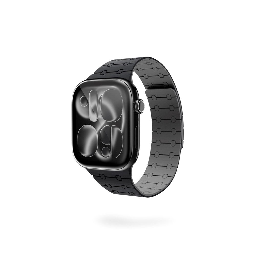 Apple Watch (42/44/SE/45/46/49) Epico Magnetic+ Silikone Klokkereim - Svart / Grå
