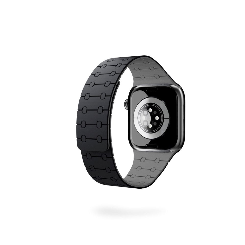 Apple Watch (42/44/SE/45/46/49) Epico Magnetic+ Silikone Klokkereim - Svart / Grå
