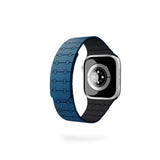 Apple Watch (42/44/SE/45/46/49) Epico Magnetic+ Silikone Klokkereim - Blå / Svart
