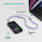 Epico Mobilstropp med Innebygd 60W USB-C til USB-C-Kabel – Lilla
