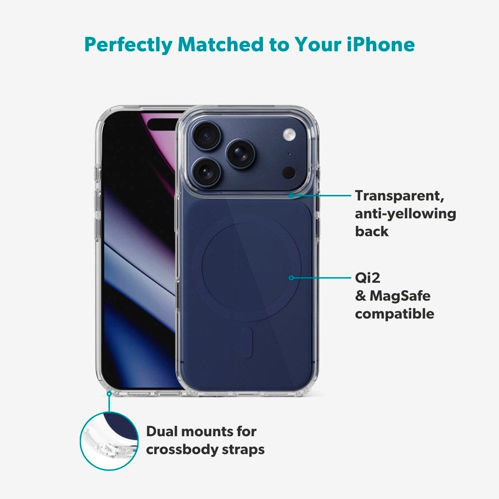iPhone 17 Pro Max Epico Tile Mag+ Deksel - MagSafe Kompatibel - Gjennomsiktig / Blå