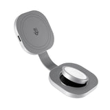 Epico UltraBase Kompakt Trådløs Lader 25W for Smarttelefon / Apple Watch - MagSafe / Qi2 Kompatibel - Sølv
