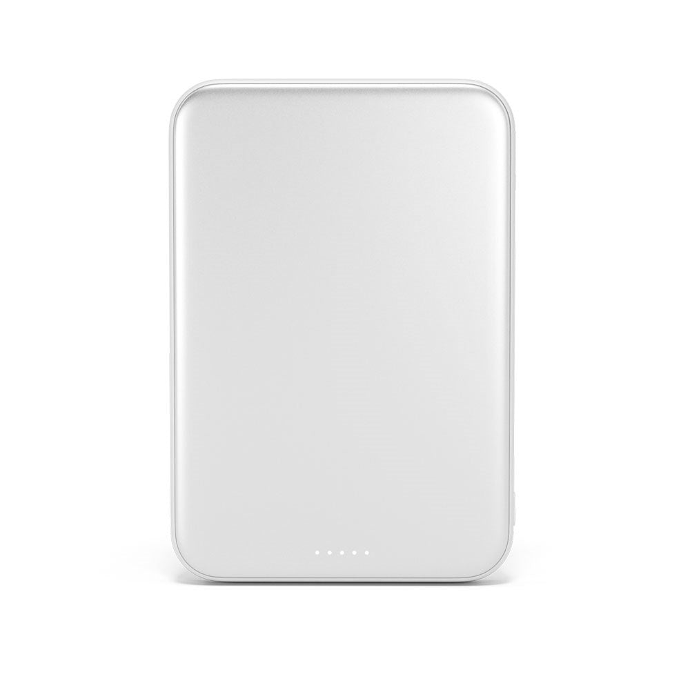 Epico UltraPack EM55 Slim Alu Mag+ Trådløs PowerBank - 25W & 5000 mAh - Qi2 / MagSafe Kompatibel - Sølv