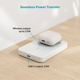 Epico UltraPack EM75 Alu Mag+ Trådløs PowerBank - 25W & 10.000 mAh - Qi2 / MagSafe Kompatibel - Sølv