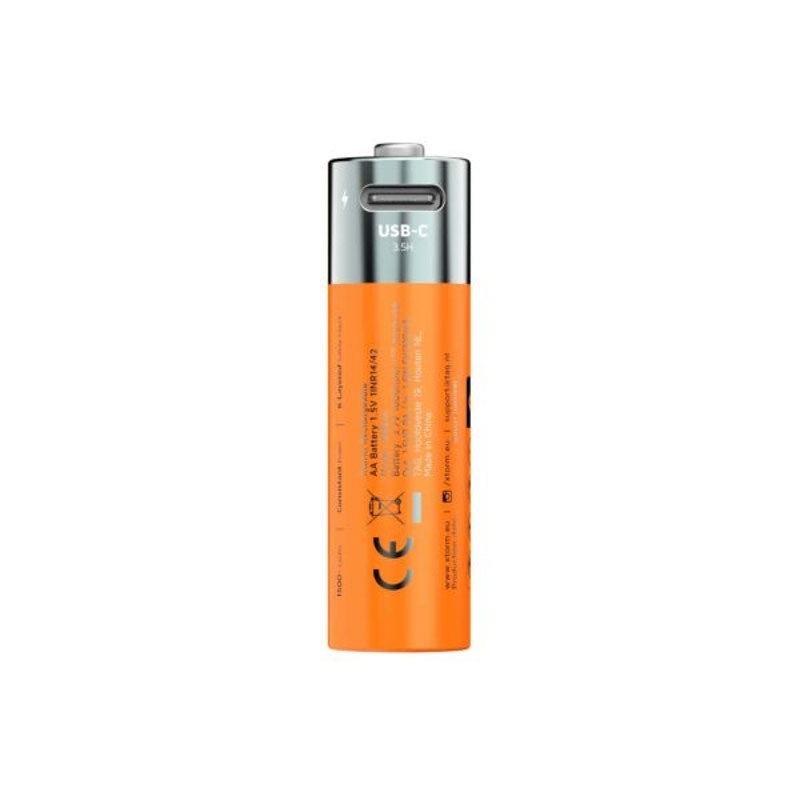 Xtorm NextGen Oppladbare USB-C AA-Batterier - 4 stk - Oransje