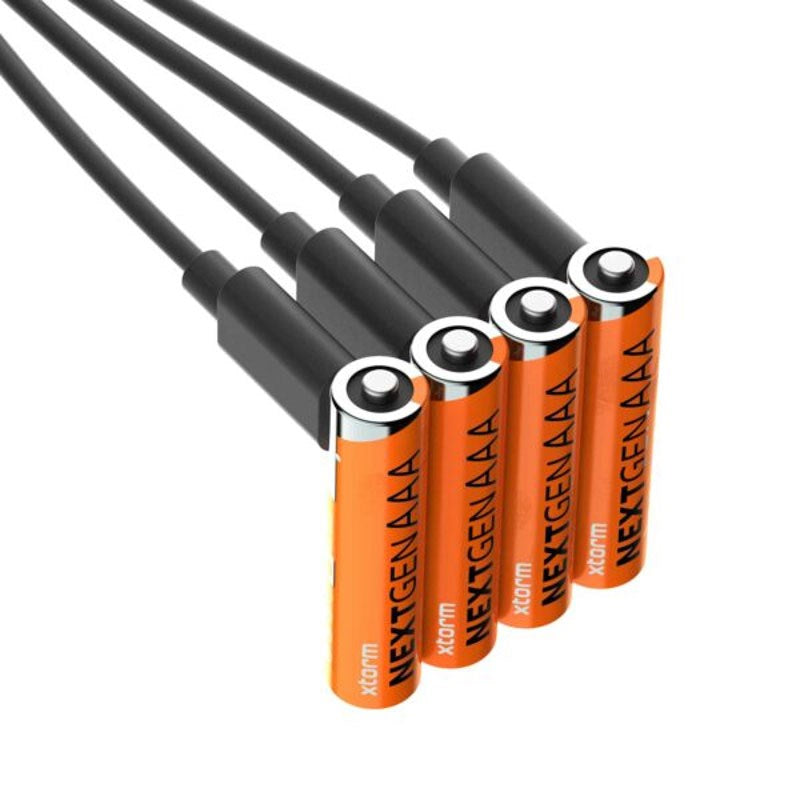 Xtorm NextGen Oppladbare USB-C AAA-Batterier - 4 stk - Oransje