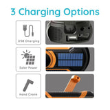 Just In Case Nødradio m. Bluetooth & 5000 mAh PowerBank - Svart / Oransje
