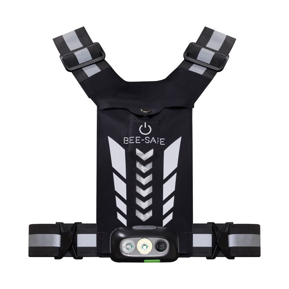 Bee-Safe Løpevest m. LED & Mobillomme - Sølv