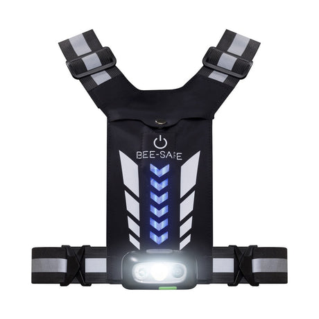 Bee-Safe Løpevest m. LED & Mobillomme - Sølv