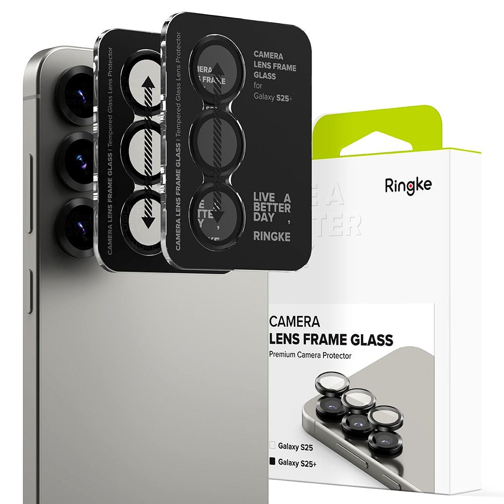 Samsung Galaxy S25+ (Plus) - Ringke Kameralinsebeskyttelsesglass - 2 stk - Svart