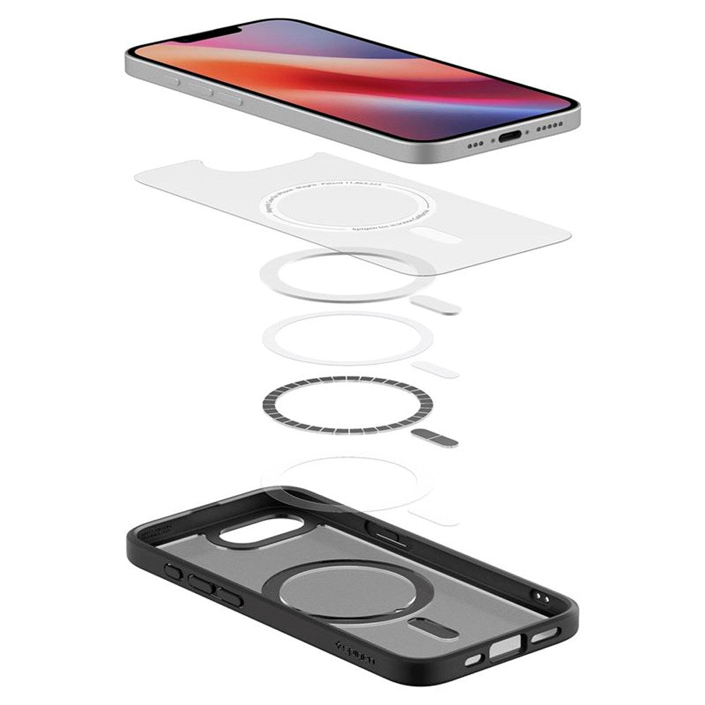 iPhone 17e / 16e Spigen Crystal Hybrid Deksel - MagSafe Kompatibel - Svart